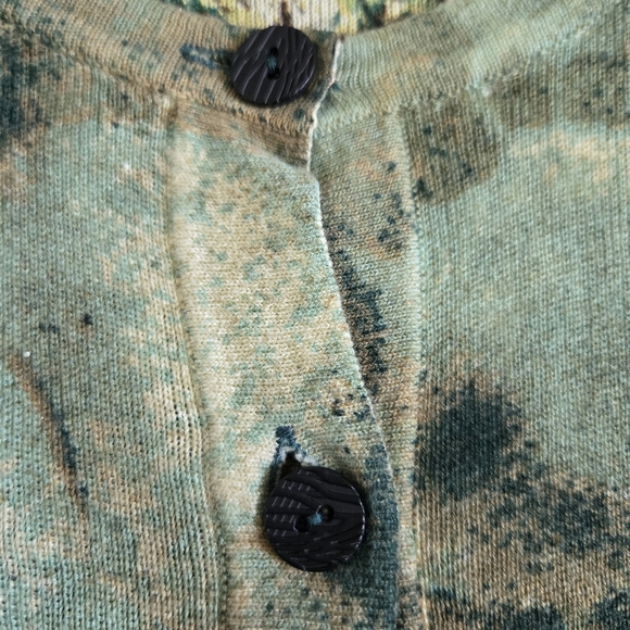 NWOT Nic + Zoe cotton lyocell green artsy cottage boho cardigan 2 way sz M - Picture 4 of 10